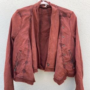 Orange denim jacket. Size is XS.